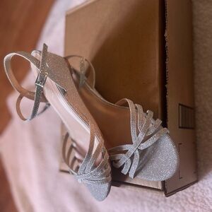 Elegant Silver Strappy Heels